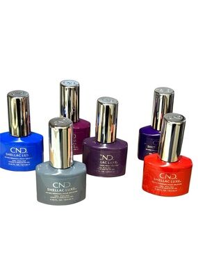 CND Shellac Luxe 6 Pc Bundle 60 Sec Removal Gel Polish .042 oz NWT Full Size